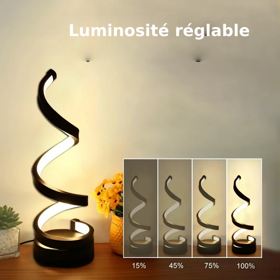 "Veilleuse spirale 3 couleurs : blanc chaud, blanc froid et lumière neutre - réglage tactile"
