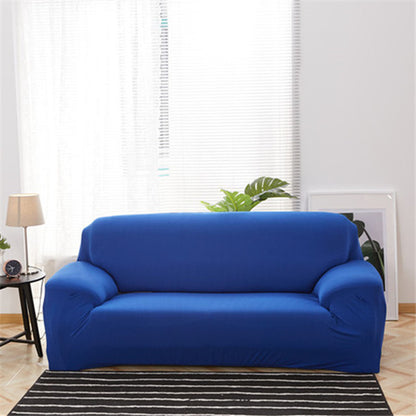 Housse bleu doux - couverture extensible pour canapé 1/2 places

