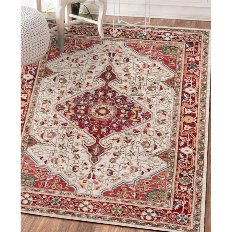 Tapis moderne pour salle à manger - Design nordique, couleur fleurie, tissage mécanique, personnalisation disponible.