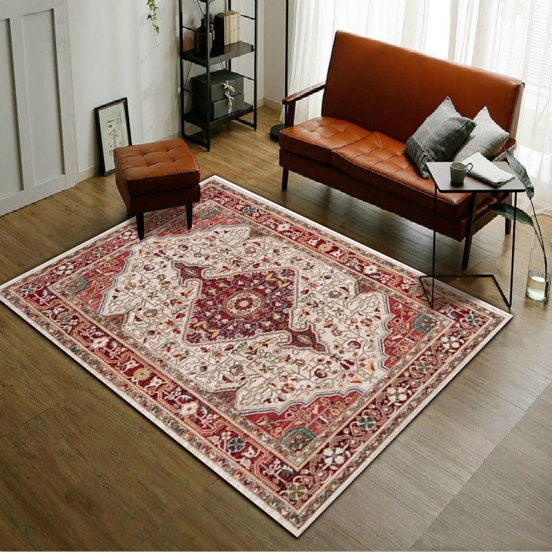 Tapis rectangulaire nordique - Idéal pour salon ou salle à manger, motif épuré, facile à nettoyer, couleur Bo-04.