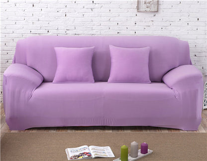 Housse lilas doux - couverture extensible pour canapé 1/2 places

