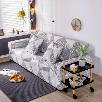 Housse de canapé dans un intérieur moderne, protégeant le mobilier des animaux et enfants