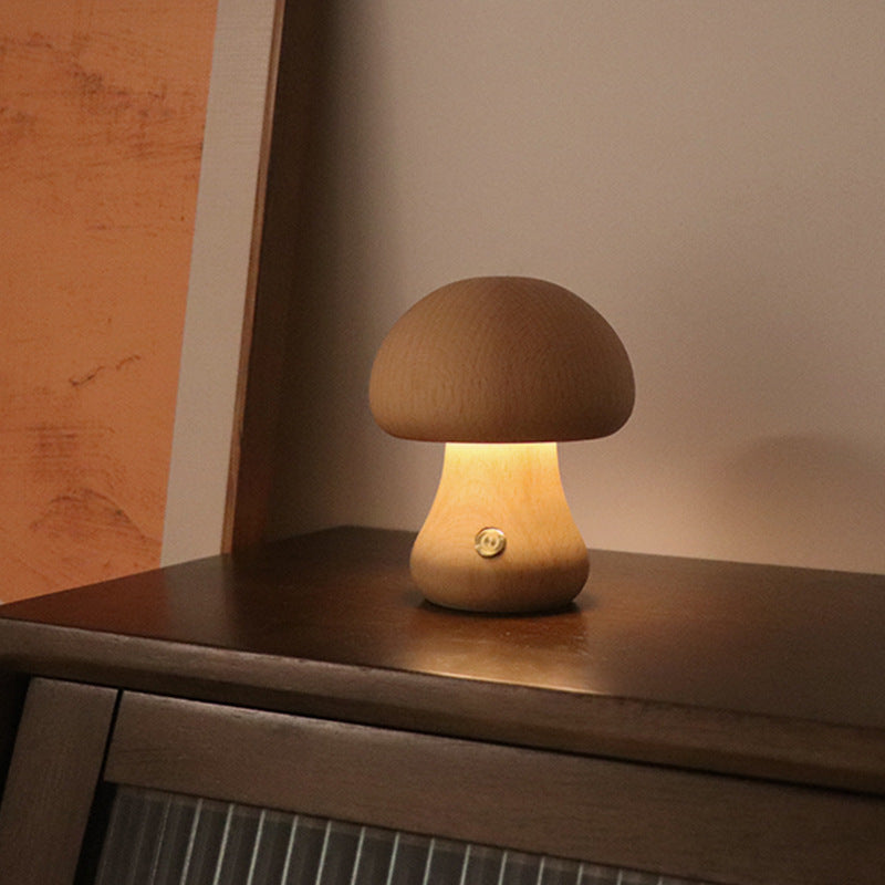 Lampe de Nuit LED Créative en Bois avec Interrupteur Tactile