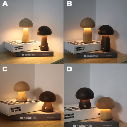 Lampe de Nuit LED Créative en Bois avec Interrupteur Tactile