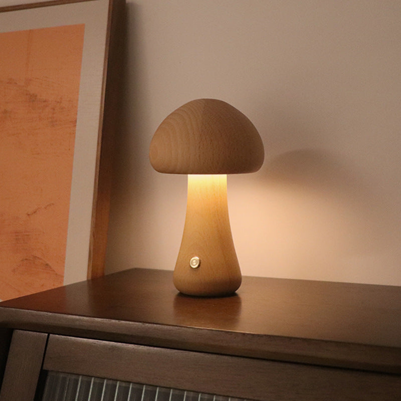 Lampe de Nuit LED Créative en Bois avec Interrupteur Tactile