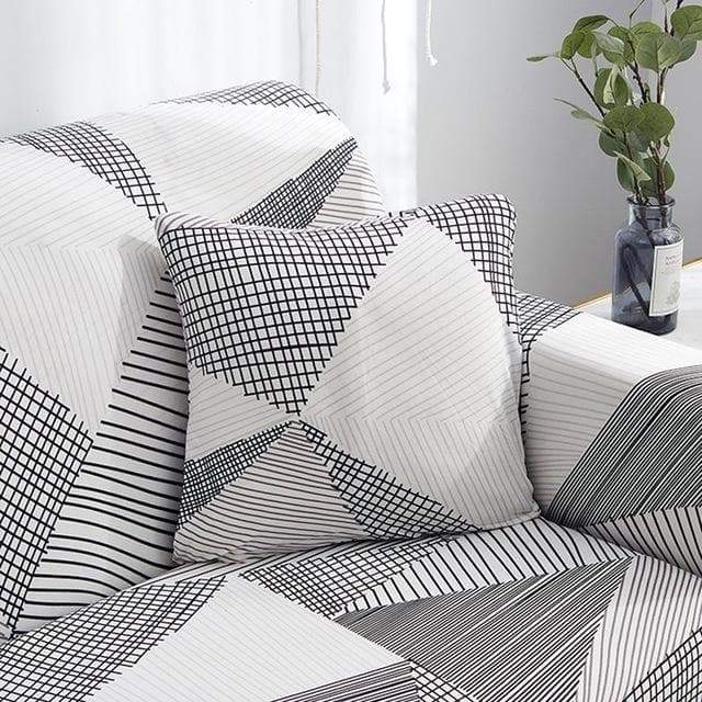 Housse de canapé dans un intérieur moderne, protégeant le mobilier des animaux et enfants